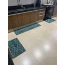 Ver imagem 4 de Kit Tapetes e Passadeira Vintage Antiderrapante 3 Peças:Verde Musgo