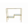 Aparador de Sala - Modelo Industrial - Tampo Vidro - Dourado - 5