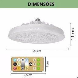 Ventilador Teto: Luz Led e Ventilação Oscilante 30w Controle - 4