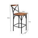 Ver imagem 3 de Kit 2 Banquetas Altas Paris Base Alumínio com Encosto Castanho Confort