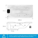 Ver imagem 3 de Banheira de Hidromassagem Due Gran Luxo 180x90x50cm - P5 - 220v - sem Aquecedor