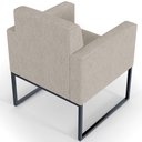 Ver imagem 2 de Kit 2 Poltronas Decorativas para Sala Recepção Base Fixa de Metal Helô L02 Linho Bege - Lyam
