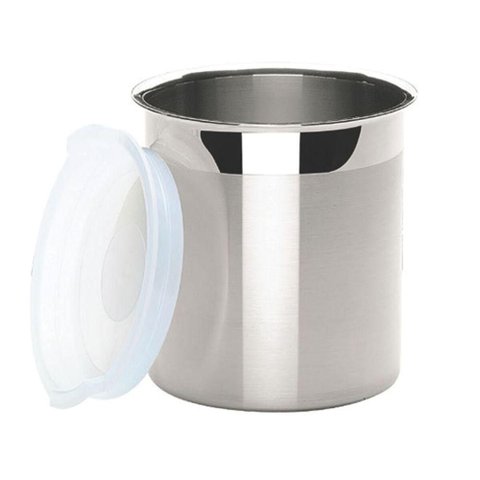 Pote Tramontina Cucina em Aço Inox para Mantimentos com Tampa Plastica 14 cm 2,3 L