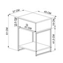 Ver imagem 3 de Mesa de Cabeceira Industrial com Estrutura em Aço 61 Cm Preto com Mel e Branco Preto com Mel e