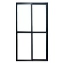 Ver imagem 1 de Porta de Alumínio de Correr 2 Folhas Com Trinco Lado Esquerdo 210x150cm Preto Allo Esquadrias