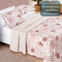Ver imagem 5 de Colcha Queen Size Babado Florença Bordado Dupla Face 200 Fios Bouti:rosa