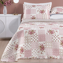 Ver imagem 1 de Colcha Queen Size Babado Florença Bordado Dupla Face 200 Fios Bouti:rosa