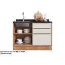Ver imagem 3 de Gabinete P/ Pia Cozinha Balcão Versalis Ph 3038 C/ 1 Porta e 3 Gavetas S/ Tampo 120cm Freijo/argila