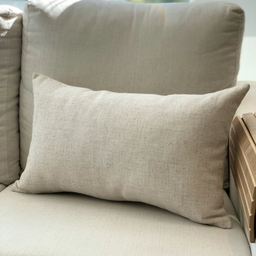 Almofada em Linho Tramado Offwhite Retangular:Completa - 2