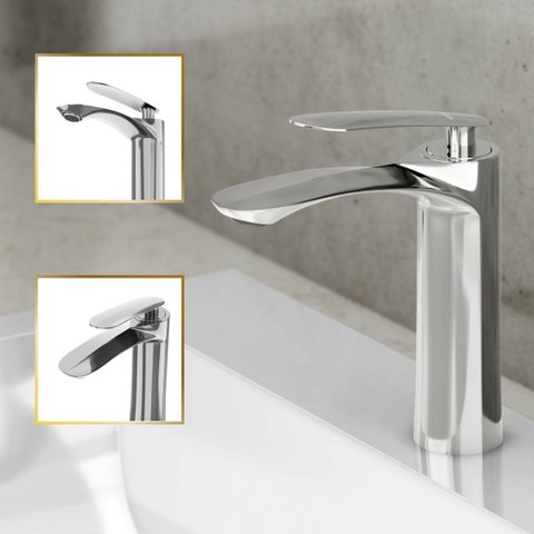 Torneira de Banheiro Lavabo Grécia Monocomando 100% Metal Premium Quente e Fria Cromada Goldenx