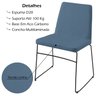 Cadeira Estofada Base Em Aço F41 Linho Azul Jeans Dmobiliario - 2