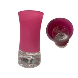 Vaso de Vidro Grosso Colors Decorativo Rosa 18cm Espressione Vaso Decorativo, Vaso de Vidro Decorati - 2