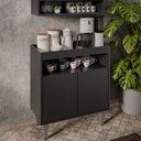 Ver imagem 2 de Balcão Buffet para Sala de Jantar Cozinha 2 Portas Lice M05 Preto - Inoviza