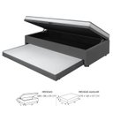 Ver imagem 2 de Cama Box Conjugada Solteiro 88x188 c/ Baú e Cama Auxiliar Maya Cinza Escuro