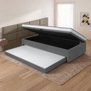 Ver imagem 3 de Cama Box Conjugada Solteiro 88x188 c/ Baú e Cama Auxiliar Maya Cinza Escuro