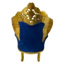 Ver imagem 6 de Poltrona Clássica Azul com Dourado a:133 L:92 P:90 Elegância e Sofisticação para Ambientes Refinados