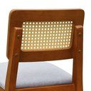 Ver imagem 4 de Banqueta Gabi Madeira Maciça Encosto Telinha C- 68cm Altura - Amêndoa Assento Estofado Linho Bege