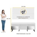 Ver imagem 6 de Rack Retrô com Espelho e Painel com Suporte para TV até 65" Multimóveis Flórida FG3142 Branco/