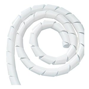 Tubo Espiral Organizador de Fios e Cabos Ø 3/8" ou 9,5mm - 5 Metros - Branca REIMOLD
