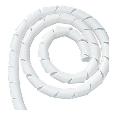 Tubo Espiral Organizador de Fios e Cabos Ø 3/8" ou 9,5mm - 5 Metros - Branca REIMOLD
