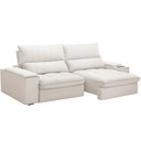 Ver imagem 5 de Sofá Retrátil Reclinável para Sala de Estar Living 230cm Nápoles F04 Bouclê Off White - Lyam Decor