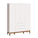 Ver imagem 2 de Roupeiro Elfe Classic 4 Portas 3 Retro Gavetas Branco Fosco - Moveisaqui