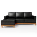 Ver imagem 6 de Sofá 3 Lugares 200cm Living com Chaise Esquerdo Sala de Estar Kayrós D05 Sintético Preto - Mpozenato