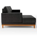 Ver imagem 4 de Sofá 3 Lugares 200cm Living com Chaise Esquerdo Sala de Estar Kayrós D05 Sintético Preto - Mpozenato