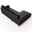 Ver imagem 5 de Sofá 3 Lugares 200cm Living com Chaise Esquerdo Sala de Estar Kayrós D05 Sintético Preto - Mpozenato