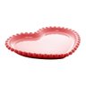 Prato de Porcelana Coração Beads Vermelho Bon Gourmet 17cm X 15cm X 2cm - 6