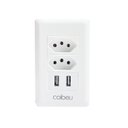 Ver imagem 2 de Tomada USB DUO de Parede Conjunto com 2 tomadas e 2 entradas USB (RN-106)