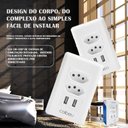 Ver imagem 5 de Tomada USB DUO de Parede Conjunto com 2 tomadas e 2 entradas USB (RN-106)