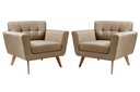 Ver imagem 1 de Kit 2 Poltronas Decorativas Bruna Sala de Estar Quarto Recepção Marrom