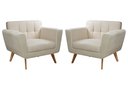 Ver imagem 2 de Kit 2 Poltronas Decorativas Bruna Sala de Estar Quarto Recepção Bege Claro