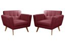 Ver imagem 1 de Kit 2 Poltronas Decorativas Bruna Sala de Estar Quarto Recepção Vermelho Bordô