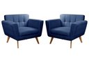 Ver imagem 1 de Kit 2 Poltronas Decorativas Bruna Sala de Estar Quarto Recepção Azul Marinho