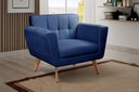 Ver imagem 2 de Kit 2 Poltronas Decorativas Bruna Sala de Estar Quarto Recepção Azul Marinho