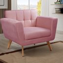 Ver imagem 2 de Kit 2 Poltronas Decorativas Bruna Sala de Estar Quarto Recepção Rosa