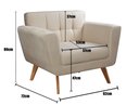 Ver imagem 3 de Kit 2 Poltronas Decorativas Bruna Sala de Estar Quarto Recepção Cinza Capuccino