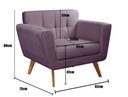 Ver imagem 3 de Kit 2 Poltronas Decorativas Bruna Sala de Estar Quarto Recepção Roxo