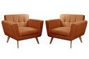 Ver imagem 1 de Kit 2 Poltronas Decorativas Bruna Sala de Estar Quarto Recepção Laranja Terracota