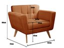 Ver imagem 3 de Kit 2 Poltronas Decorativas Bruna Sala de Estar Quarto Recepção Laranja Terracota