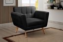 Ver imagem 2 de Kit 2 Poltronas Decorativas Bruna Sala de Estar Quarto Recepção Preto