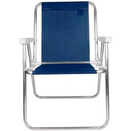 Cadeira de Praia Alta Alumínio Sannet Azul Marinho Mor - 2