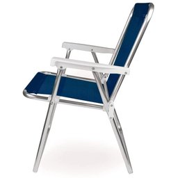 Cadeira de Praia Alta Alumínio Sannet Azul Marinho Mor - 4