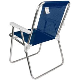 Cadeira de Praia Alta Alumínio Sannet Azul Marinho Mor - 5