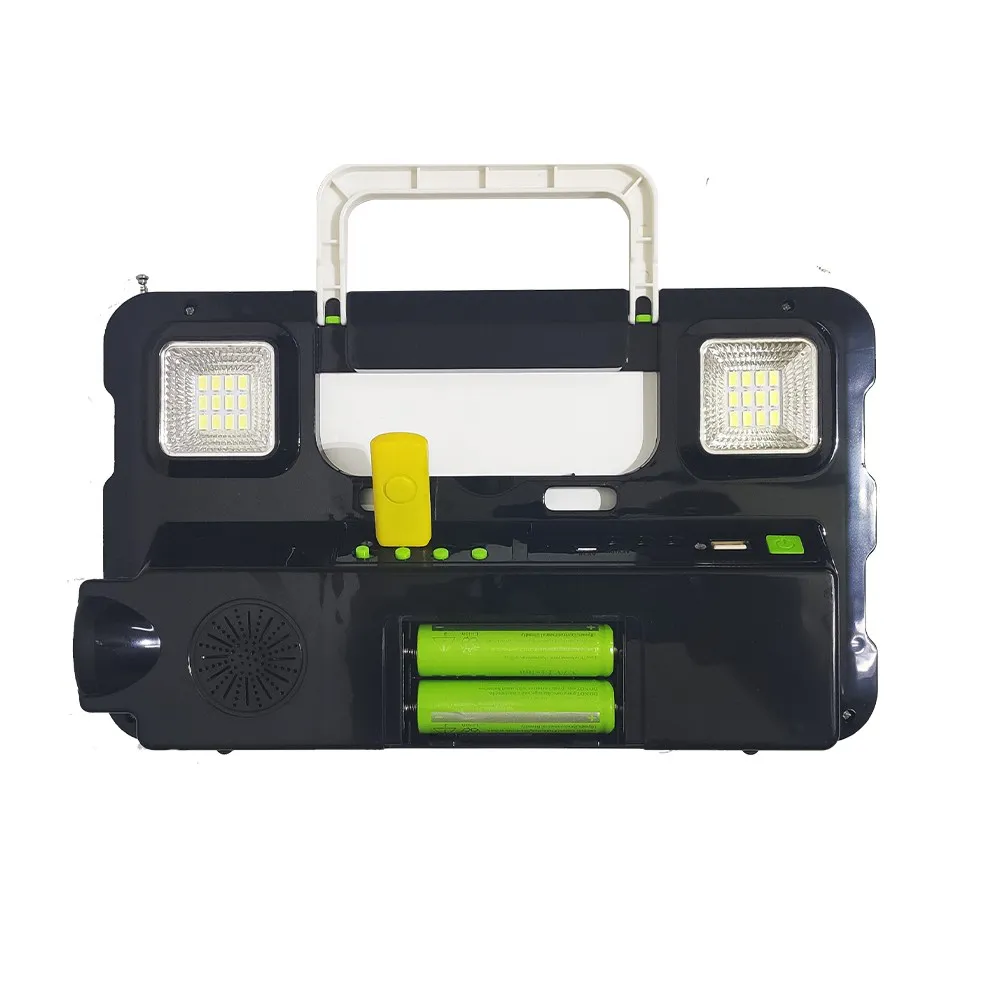 Luminária Solar Rádio FM Lanterna Luz de Emergência USB Cartao de Memoria Lâmpada Portátil - 2