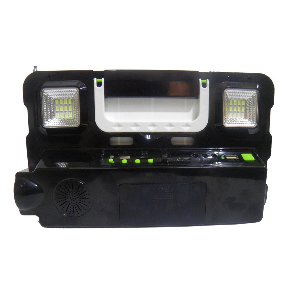 Luminária Solar Rádio FM Lanterna Luz de Emergência USB Cartao de Memoria Lâmpada Portátil - 9