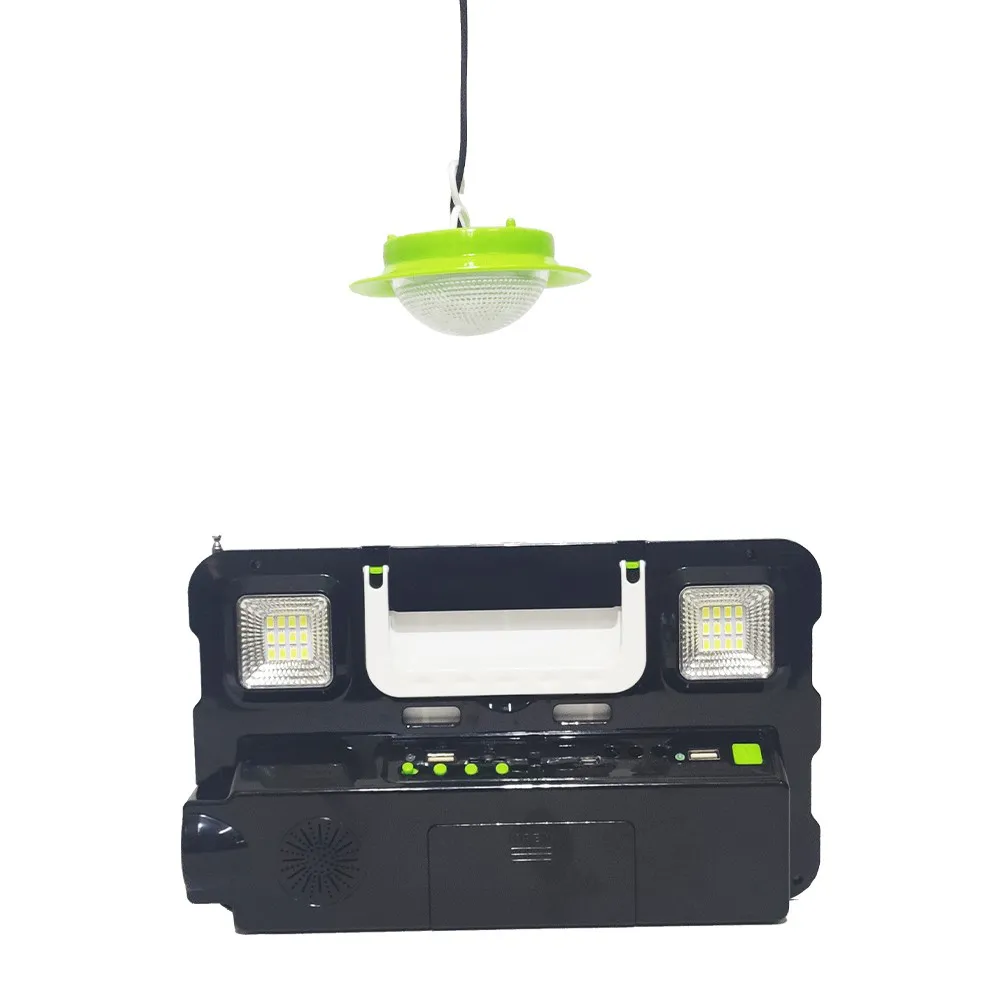Luminária Solar Rádio FM Lanterna Luz de Emergência USB Cartao de Memoria Lâmpada Portátil - 1