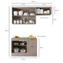 Ver imagem 3 de Cozinha Modulada 3 Peças 6 Portas 2 Gavetas com Balcão sem Tampo para Pia Unna